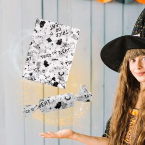 MR FIVE 30 Sheets Large Size Halloween Tissue Paper Bulk,20"x 28",Trick or Treat Tissue Paper for Gift Bags,White with Black Trick or Treat Pattern Tissue Paper for Halloween Party