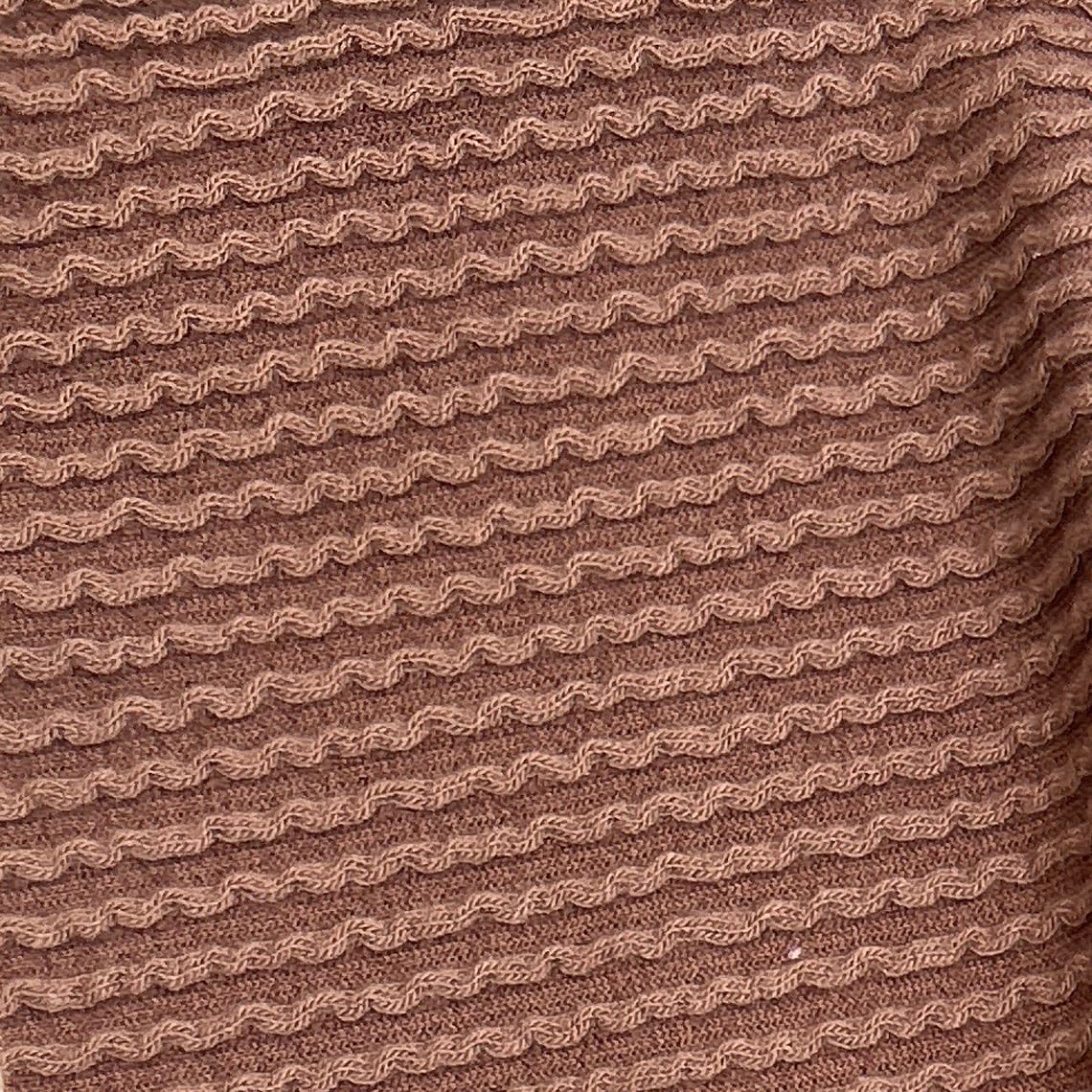 Texco Inc Rib Poly Rayon Spandex Heavy Weight Ribbed/4-Way Stretch/Knit Apparel DIY Fabric, Red Brown 2 Yards