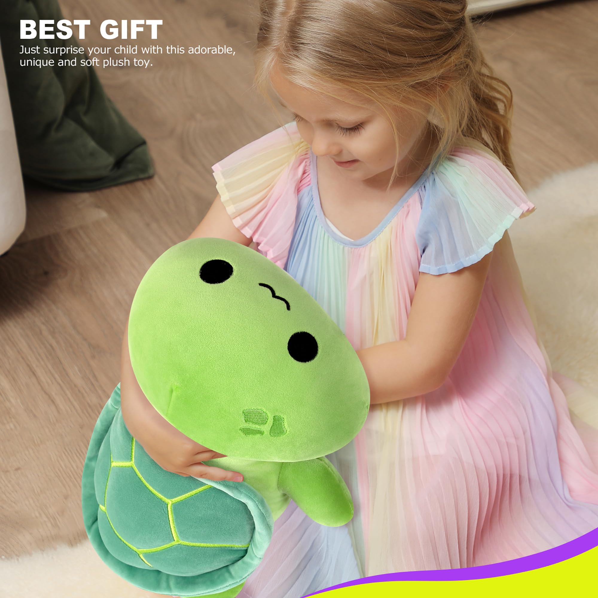 Onsoyours Sea Turtle Cute Plush, Green Soft Stuffed Animal Turtle Plush Pillow, Tortoise Kawaii Plushie Toy for Kids (Green Turtle, 13")