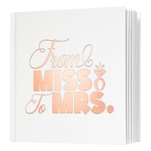 calculs from miss to mrs bridal shower guest book polaroid blank pages picture book for instant film rose gold bachelorette party sign in book 8.5” square white cover rose gold foil stamping