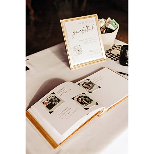 Calculs Bridal Shower Guest Book from Miss to Mrs Picture Book Polaroid Blank Pages for Instant Film Rose Gold Bachelorette Party Sign in Book 8.5” Square White Cover Rose Gold Foil Stamping