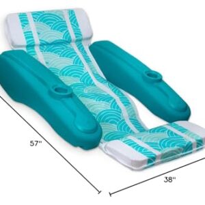 XtremepowerUS Water Pool Padded Floating Chaise Lounger Large for Adults with Headrest, Backrest, Footrest & Cupholder