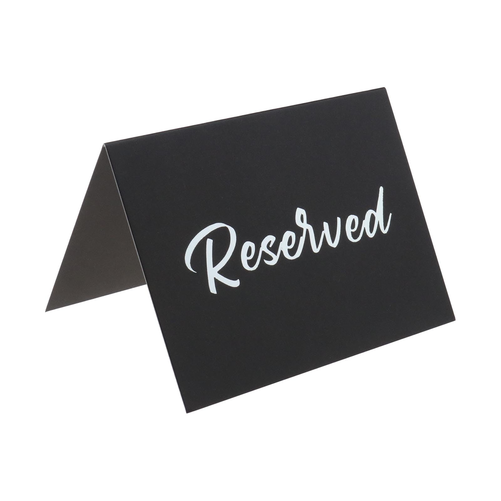 Micro Traders 20PCS Reserved Table Signs Double Sided Tent Cards Silver Foil Reserved Seating Labels for Wedding Party Restaurant Supplies 10x15cm Black