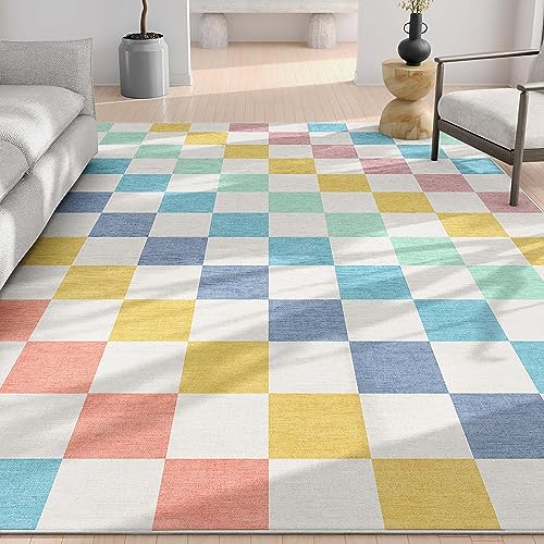 Well Woven Apollo Flatwoven Modern Squares Multi Blue 7'10" x 9'10" Area Rug