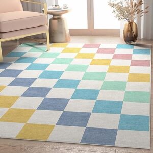 Well Woven Apollo Flatwoven Modern Squares Multi Blue 7'10" x 9'10" Area Rug