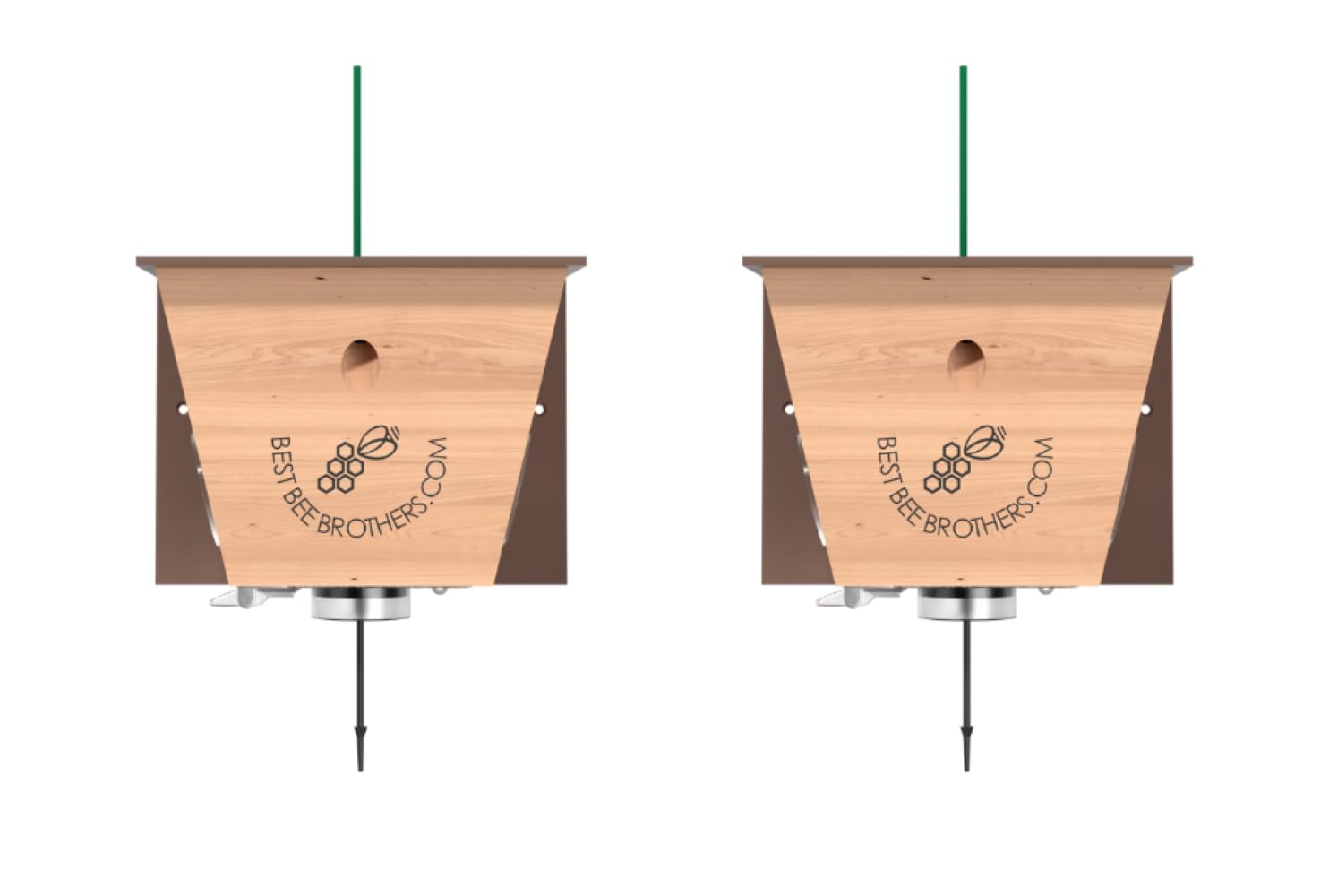 Carpenter Bee Traps for Outside - Carpenter Bee Trap, Turbo Trap 2.0 W/Bee Vault Wood Bee Traps - Carpenter Bee Traps for Outdoors Hanging - Bee Catchers for Outside (Brown, 2 Pack)