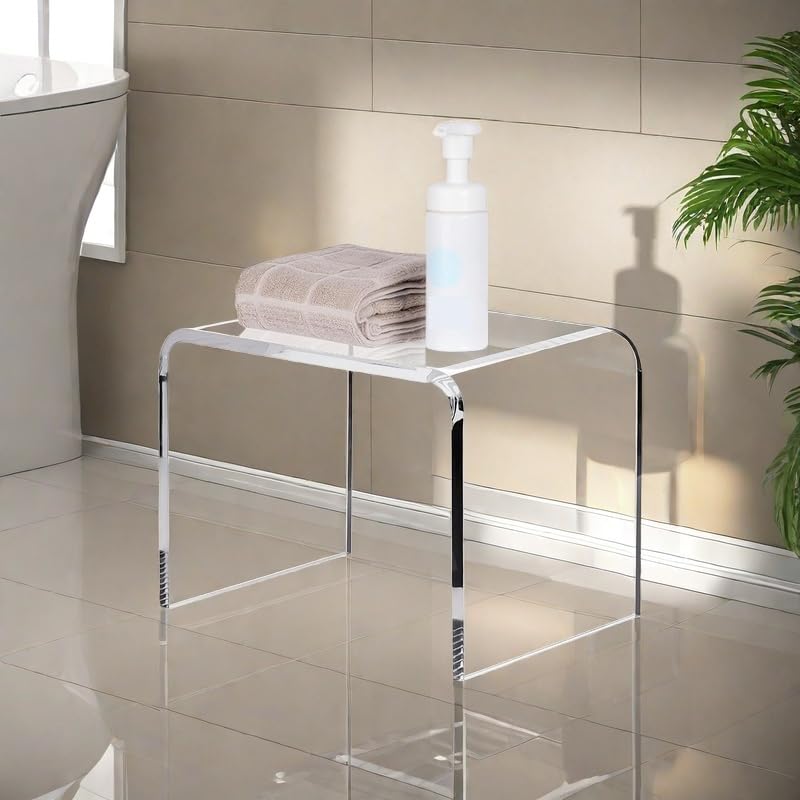 GETCK Acrylic Step Stool, 13.4 Inches Small Step Stool, Kids' Step Stool,Toilet Stool, Acrylic Stool,Plant Stand, Clear Footstool for Bathroom, Display Rack, Holds Up to 250lbs