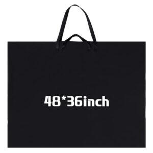 abbylike 48 x 36 inch art portfolio bag large size art supply bag with nylon shoulder poster board storage bag waterproof poster carrying case tote painting sketch bag for art work(black, 1 pcs)