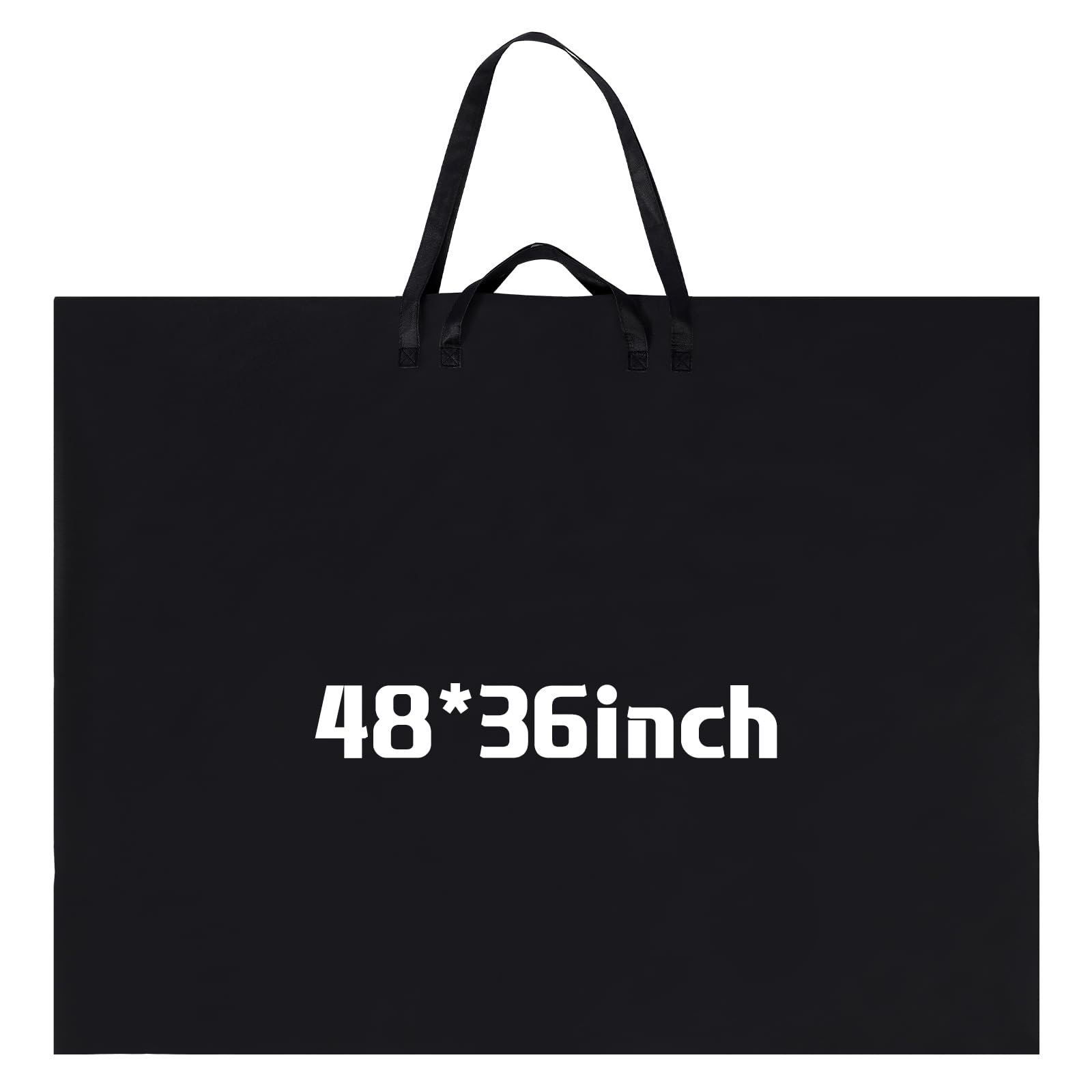 Abbylike 48 x 36 Inch Art Portfolio Bag Large Size Art Supply Bag with Nylon Shoulder Poster Board Storage Bag Waterproof Poster Carrying Case Tote Painting Sketch Bag for Art Work(Black, 1 Pcs)