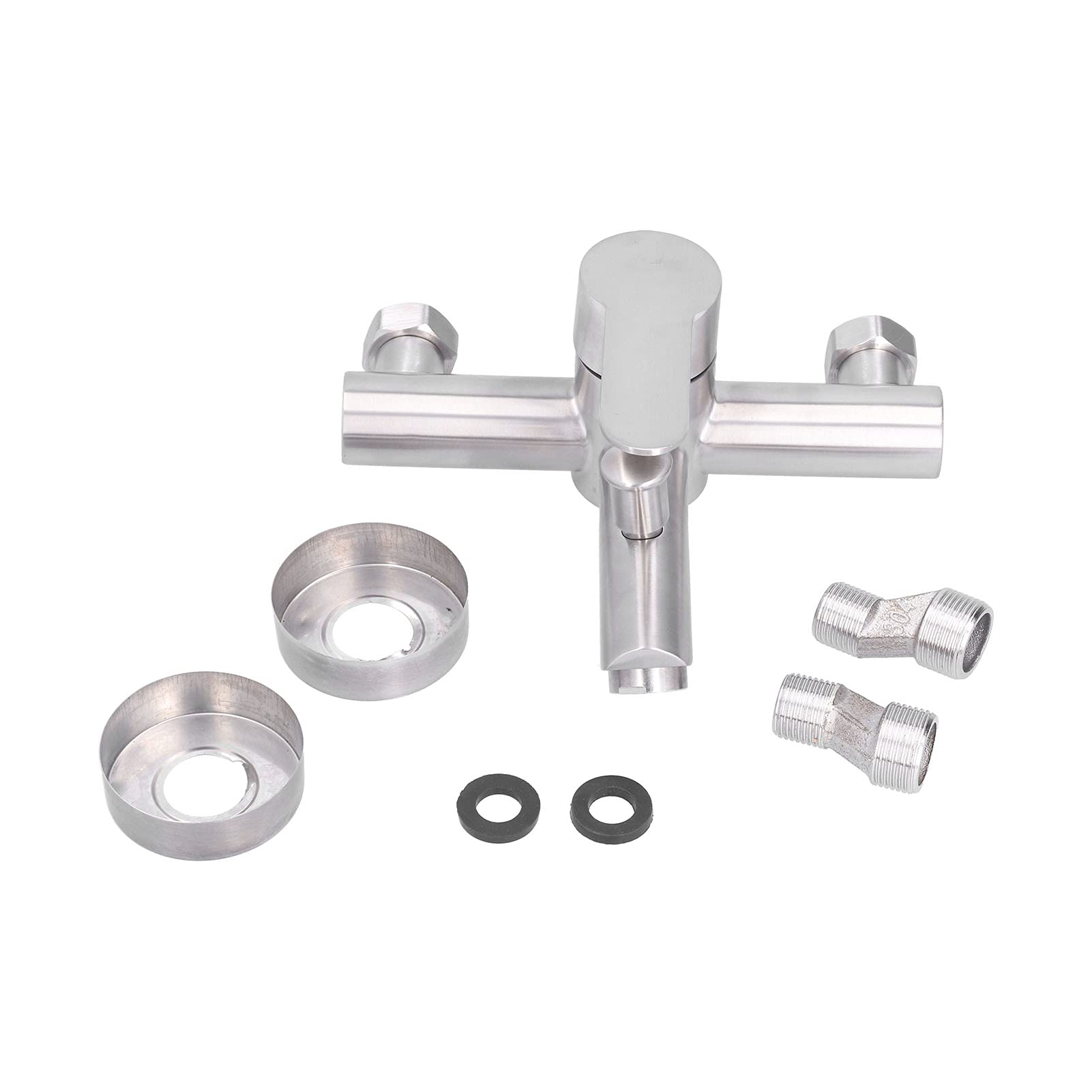 Fdit Faucet Brushed Stainless Steel Bathroom Shower Valve Bathtub Household Triple Towel Rings