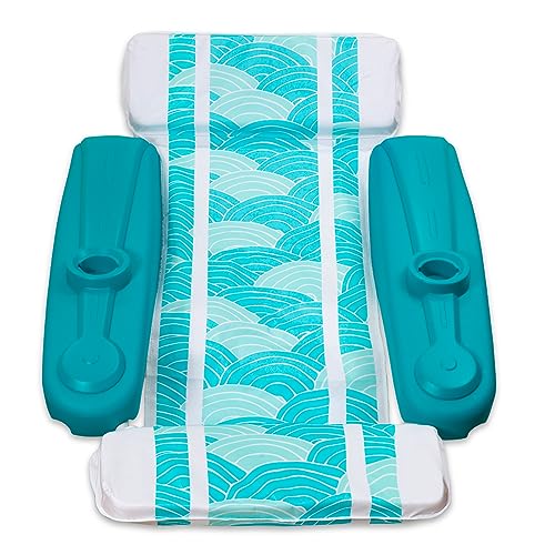 XtremepowerUS Water Pool Padded Floating Chaise Lounger Large for Adults with Headrest, Backrest, Footrest & Cupholder