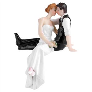 bordstract funny wedding cake toppers, romantic bride and groom shape resin figurine, for wedding proposal banquet party decor