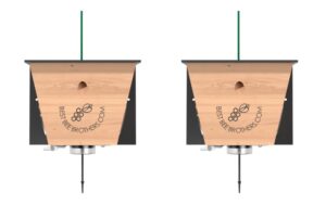 carpenter bee traps for outside - carpenter bee trap, turbo trap 2.0 w/bee vault wood bee traps - carpenter bee traps for outdoors hanging - bee catchers for outside (black, 2 pack)