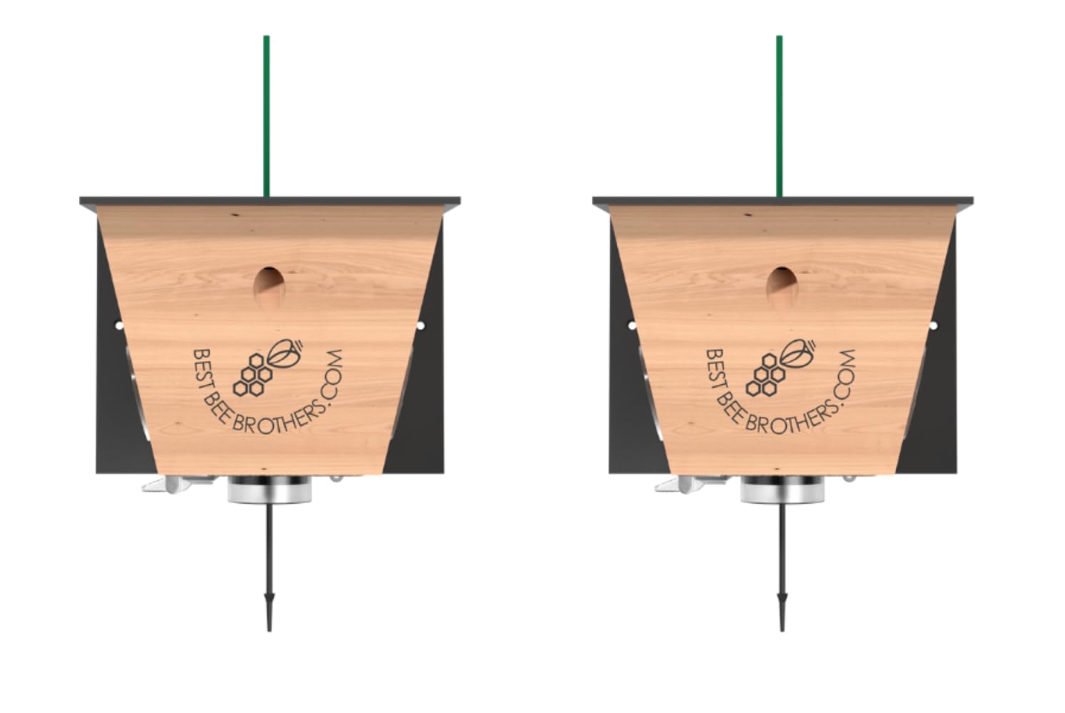 Carpenter Bee Traps for Outside - Carpenter Bee Trap, Turbo Trap 2.0 W/Bee Vault Wood Bee Traps - Carpenter Bee Traps for Outdoors Hanging - Bee Catchers for Outside (Black, 2 Pack)