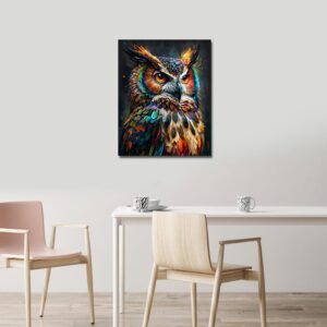 TUMOVO Animal Paint by Numbers, Abstract Owl Paint by Number for Adults, Delicate Animal Painting by Numbers for Home Wall Decor, Oil Painting with Brushes and Pigment, Frameless, 16x20 Inch