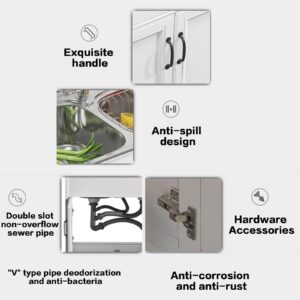 Kitchen Sink Cabinet With Cabinet,Commercial Sink Kitchen，Commercial/Industrial Sink With Cold And Hot Faucet For Small Space Basement Small Rv Business Restaurant ( Color : A , Size : 75*40*75cm )