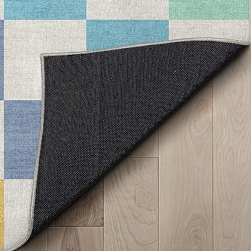 Well Woven Apollo Flatwoven Modern Squares Multi Blue 7'10" x 9'10" Area Rug