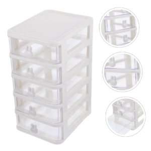 Stackable Drawer Organizer Clear Desk Storage Cabinet with Drawers for Office Makeup Stationery Multifunctional PP Desktop Organizer Transparent Box Drawer Storage Case