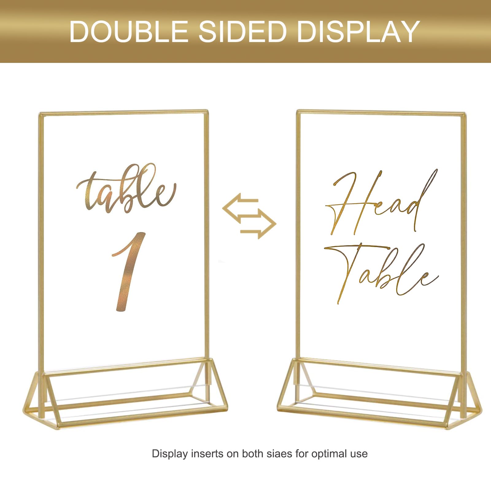 LHFFZJ Acrylic Sign Holder 5x7 Gold Acrylic Frame Display Stand, Clear Wedding Table Number Holder, Acrylic Frames for Home Office Shop Photo Frames Exhibition (6pcs)