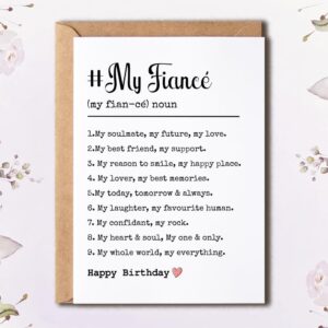 NTVShop Happy Birthday Card - My Fiancé Definition Card - Funny Birthday Card - Romantic Anniversary Card - Gift For Him Her