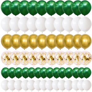 dark green white balloon garland arch - 122pcs dark green metallic gold balloons green and gold balloons for forest birthday green gold graduation party decorations