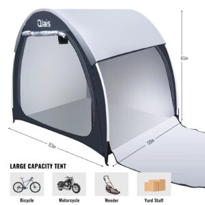 Outdoor Bike Storage Shed Tent, PU4000 3 layer Sliver Coated Bike Cover with Protective Cover and Water Strap, Portable Bicycle Shelter (Extra Large)