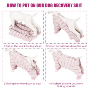 Sekam Dog Onesie Dog Surgical Recovery Suit Male Dog Surgery Recovery Suit Female Surgical Recovery Suit for Dogs Pajamas with Legs Dog Clothes for Large Medium Dogs Recovery Suit for Dogs(P,M)