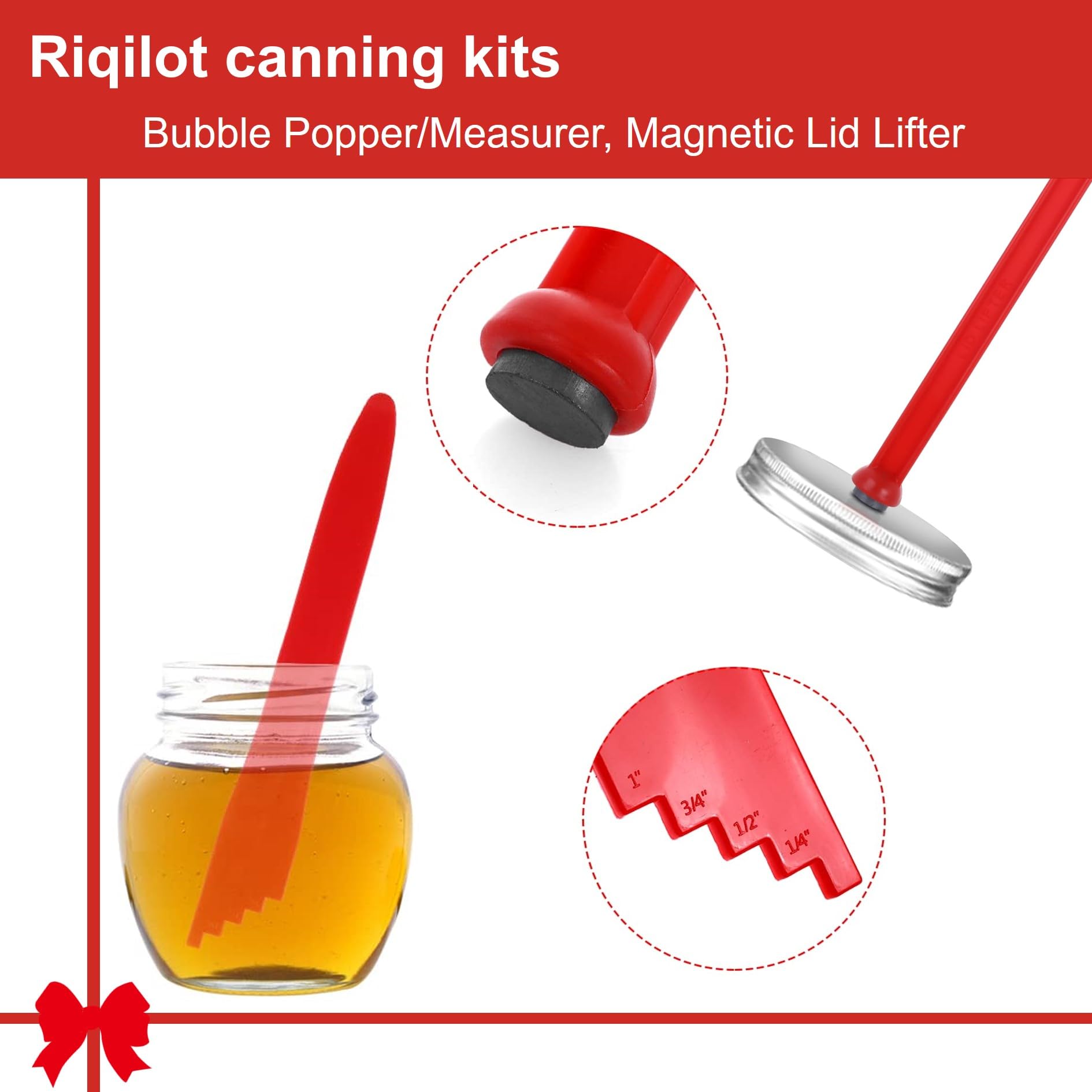 Canning Supplies Starter Kit Kitchen Tool Set Include Canning Tongs, Jar Wrench, Magnetic Lid Lifter, Wide Mouth Funnel, Bubble Popper/Measurer, Jar Lifter for Water Bath Canner Pot or Pressure Canner