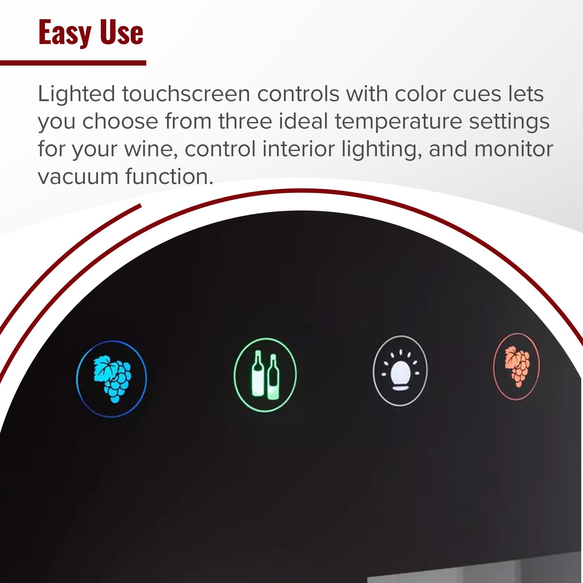 Wine Enthusiast Somm du Vin 2-Bottle Wine Preserver and Chiller – Split Zone Temperature Control, Hands Free Vacuum Seal System, Touchscreen Controls (Right Hinge)