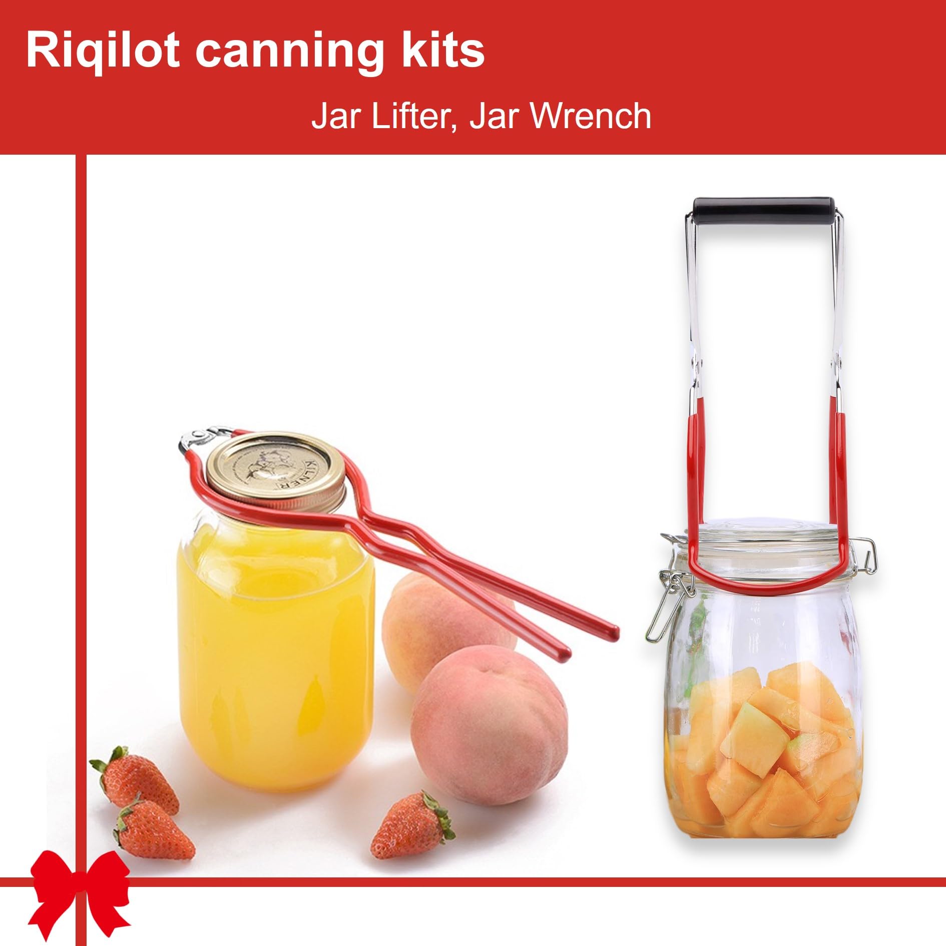 Canning Supplies Starter Kit Kitchen Tool Set Include Canning Tongs, Jar Wrench, Magnetic Lid Lifter, Wide Mouth Funnel, Bubble Popper/Measurer, Jar Lifter for Water Bath Canner Pot or Pressure Canner