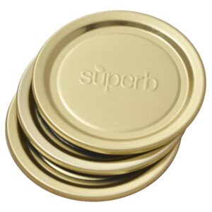 Superb Regular Mouth Mason Jar Canning Lids with Bands/Jar Rings – Made in the USA - 24 Lids and Bands