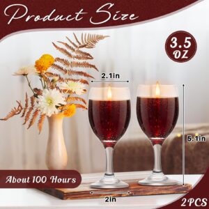 MTLEE 2 Pcs Wine Candle in Glass Gel Candles Scented Decorative Margarita Cocktail Food Shaped Candles with Gift Box for Christmas Home Wedding Gifts Holiday