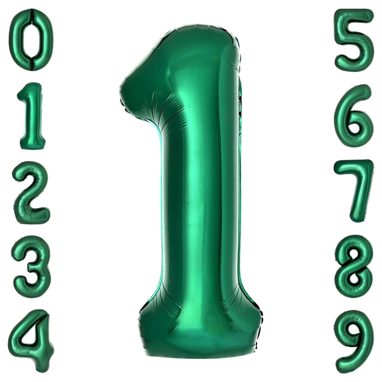 Dark Green Number 1 Balloons Large Emerald Green Number Balloons 40 Inch Jungle Safari Birthday Party Supplies Graduation Decorations Forest Green 1 Balloon