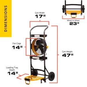 Mule 52000-01 300 lbs. Capacity Hand Truck 5-in-1 Mobile Workshop with Integrated 3-Speed Fan and LED Light