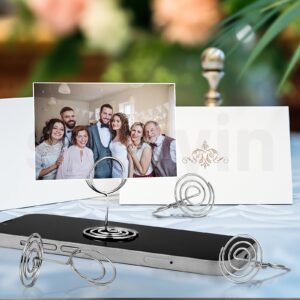 UMETDO 30PCS Table Number Holders Place Card Holder - Photo Holders for Tables, Cards Stand Name Menu Clips, Table Sign Holders for Wedding Anniversary Birthday Party, Silver