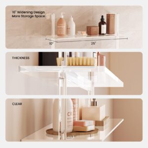 Sumerflos Acrylic Over The Toilet Storage Shelf - 3 Tier Clear Over-The-Toilet Bathroom Organizer Rack Above Toilet Shelves Standing for Bathroom Living Room Bedroom Modern