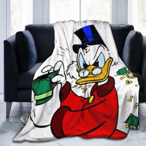 scrooge mcduck blanket soft cozy fleece throw blanket plush lightweight warm fuzzy flannel blankets and throws for boys girls couch sofa bed 60"x50"