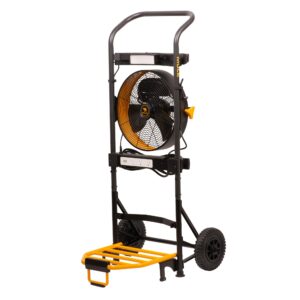 mule 52000-01 300 lbs. capacity hand truck 5-in-1 mobile workshop with integrated 3-speed fan and led light