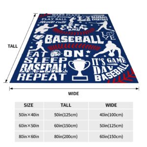 HAXOILO Baseball Gifts for Boys, Baseball Blankets Baseball Team Gifts 50x60 Warm Cozy Flannel Throw Blanket Baseball Gifts for Coach and Men