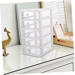 Stackable Drawer Organizer Clear Desk Storage Cabinet with Drawers for Office Makeup Stationery Multifunctional PP Desktop Organizer Transparent Box Drawer Storage Case