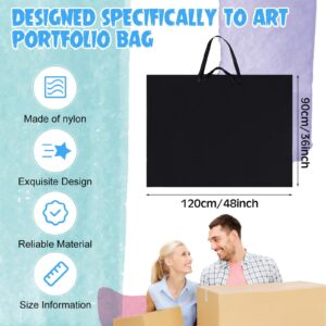 Abbylike 48 x 36 Inch Art Portfolio Bag Large Size Art Supply Bag with Nylon Shoulder Poster Board Storage Bag Waterproof Poster Carrying Case Tote Painting Sketch Bag for Art Work(Black, 1 Pcs)