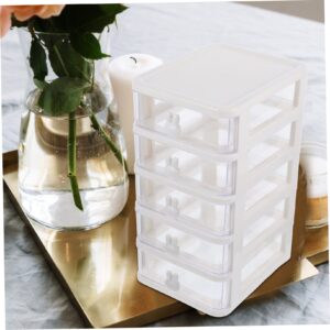 Stackable Drawer Organizer Clear Desk Storage Cabinet with Drawers for Office Makeup Stationery Multifunctional PP Desktop Organizer Transparent Box Drawer Storage Case