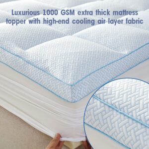 SOULOOOE King Mattress Topper, Cooling Pillow Top Mattress Pad Cover, 900G Down Alternative Overfilled Extra Thick Mattress Protector with 8-21 Inch Deep Pocket(78''x80'')