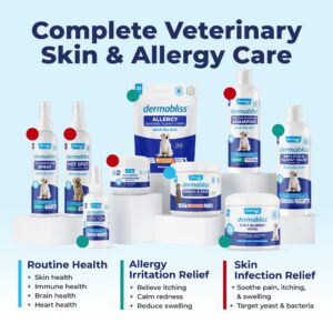 Vetnique Dermabliss Chlorhexidine for Dogs Skin Health Antibacterial Wipes for Dogs for Skin Infections, Irritation & Redness Relief (Skin Wipes, 50ct)