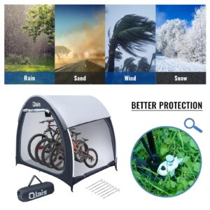 Outdoor Bike Storage Shed Tent, PU4000 3 layer Sliver Coated Bike Cover with Protective Cover and Water Strap, Portable Bicycle Shelter (Extra Large)