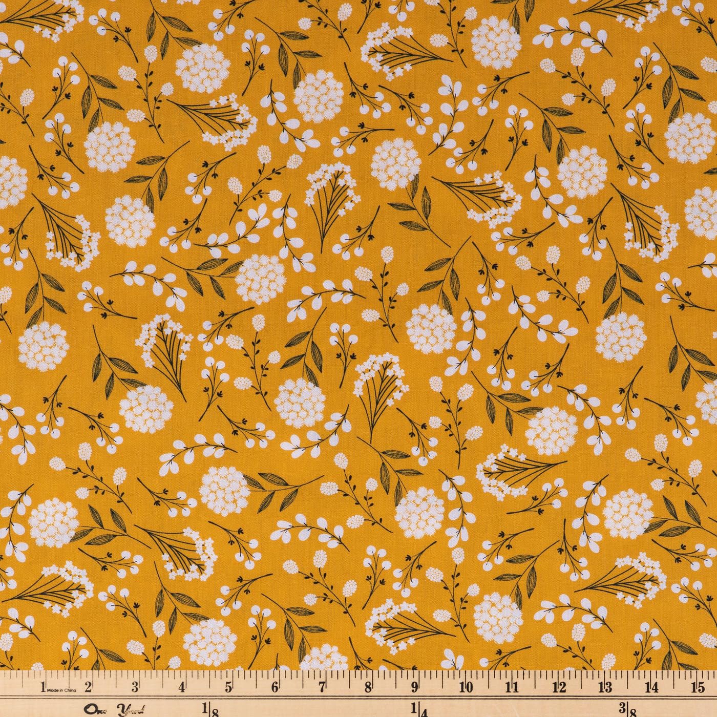 Mustard Woodland Cotton Apparel Fabric (1 Yard) – Printed Sewing Fabric by The Yard – Lightweight Precut Fabric for Sewing Clothes, Homeware, & Other Accessories – DIY Craft Fabric