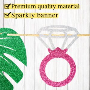 GXSOVSO Palm Springs Before the Ring Banner, Tropical Palm Bachelorette Party Decorations, Pre-strung Bridal Shower Engagement Wedding Decorations, Gold Glitter