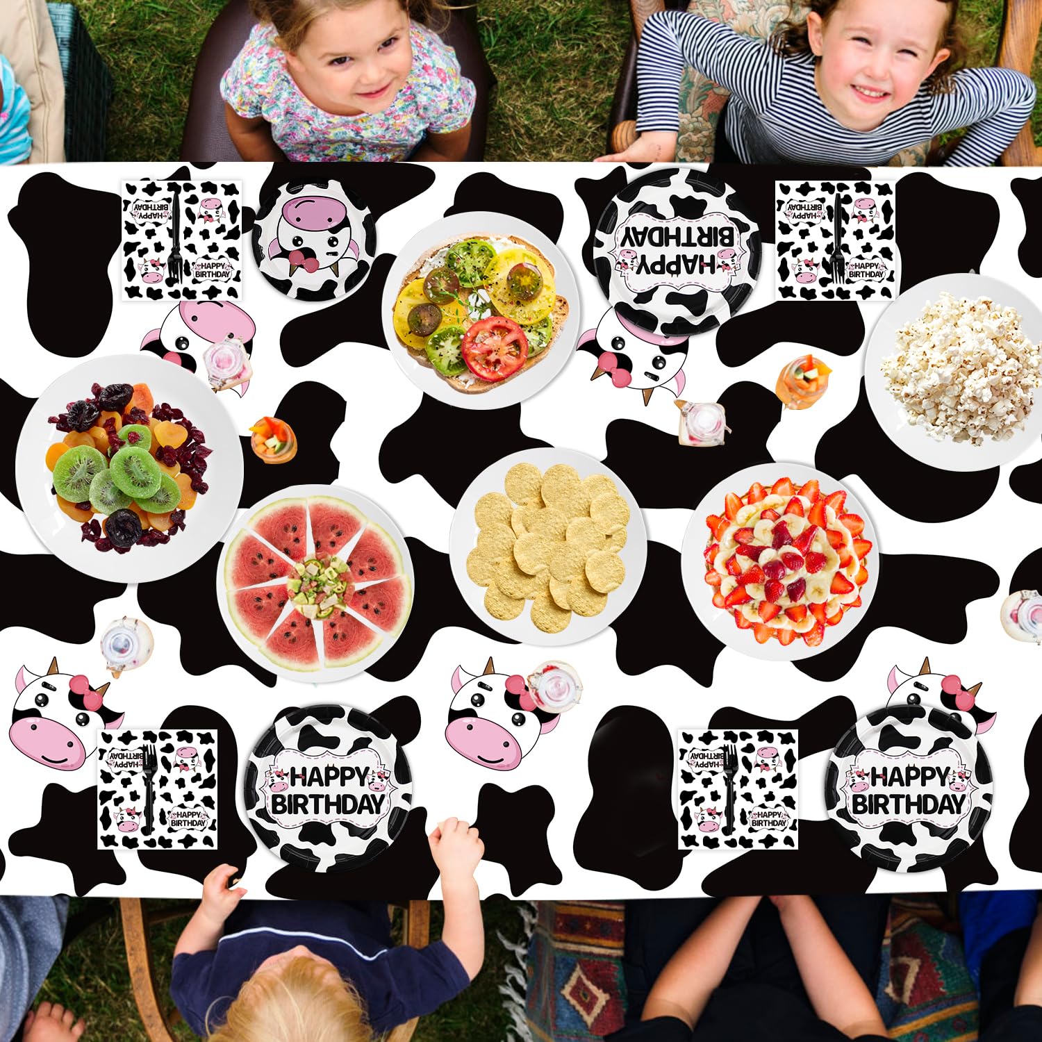 160 Pack Cow Print Party Supplies Cow Birthday Party Decorations Farm Barn Pink Cow Theme Party Tableware Set-Cow Print Plates and Napkins for Holy Cow Theme Baby Shower Farm Party Supplies Serves 40