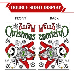 Yovkky 158 PCS Merry Christmas Nigh.tmar.e BEF.ore Christmas Window Clings, Santa Claus Xmas Tree Stickers Decals Decor, 2025 New Year Winter Holiday Party Home Kitchen Decorations