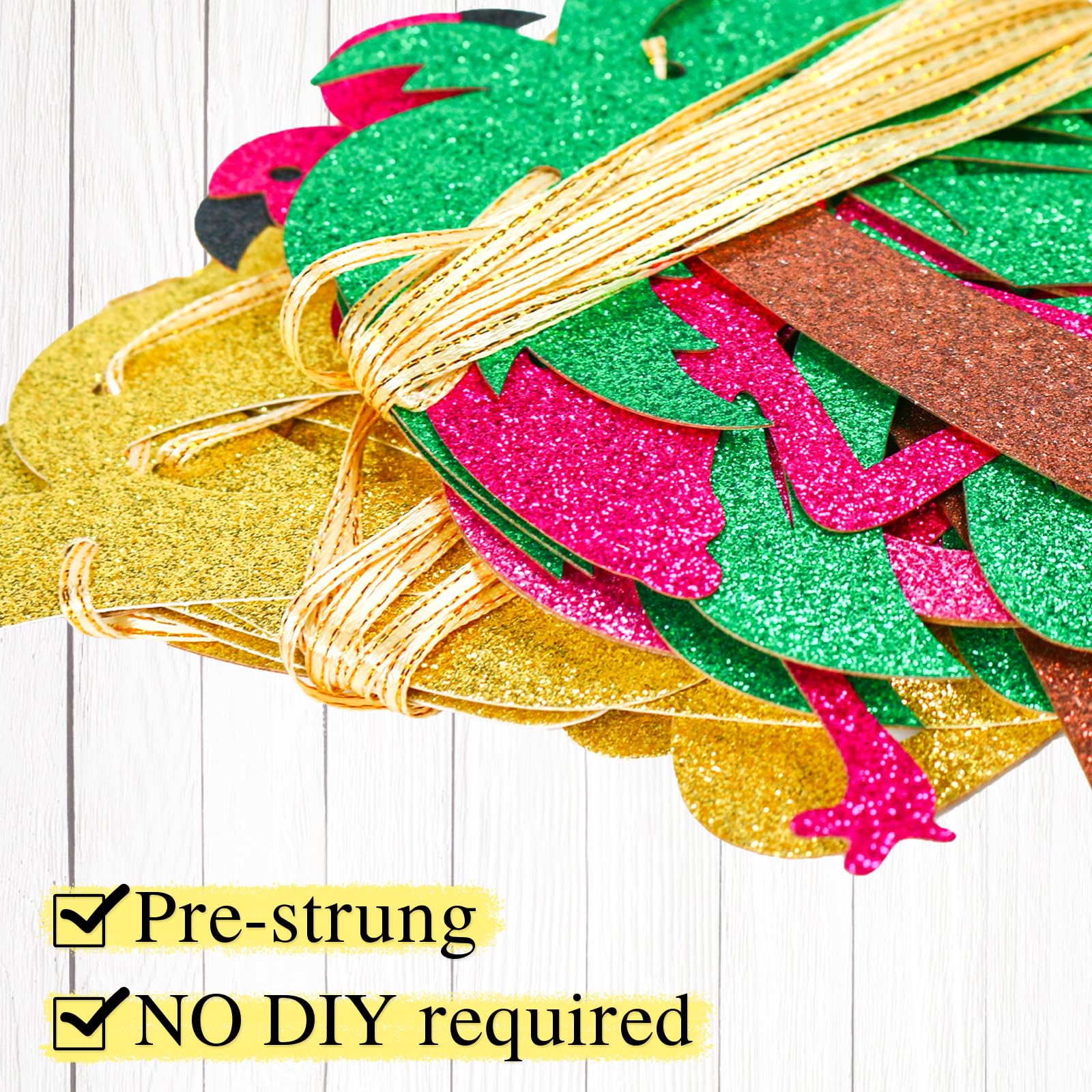 GXSOVSO Palm Springs Before the Ring Banner, Tropical Palm Bachelorette Party Decorations, Pre-strung Bridal Shower Engagement Wedding Decorations, Gold Glitter